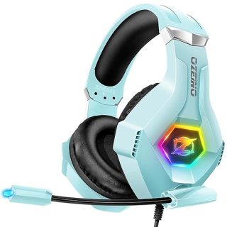 asque Gaming Ozeino bleu clair avec son 3D et micro antibruit – Disponible à Kolda Expo